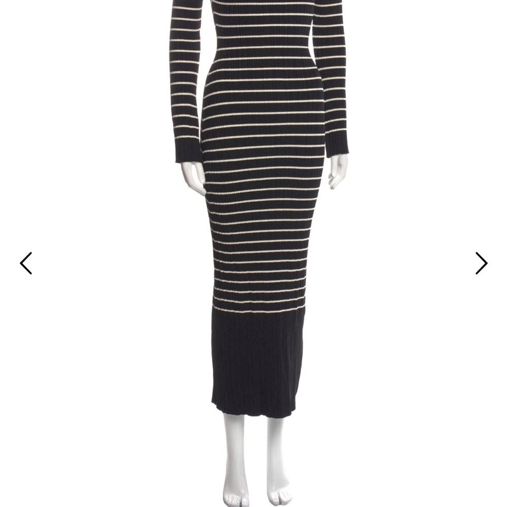 DISSH Black and White Striped Maxi Dress